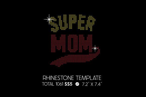 Super Mom Rhinestone Template for Crafts and Rhinestones